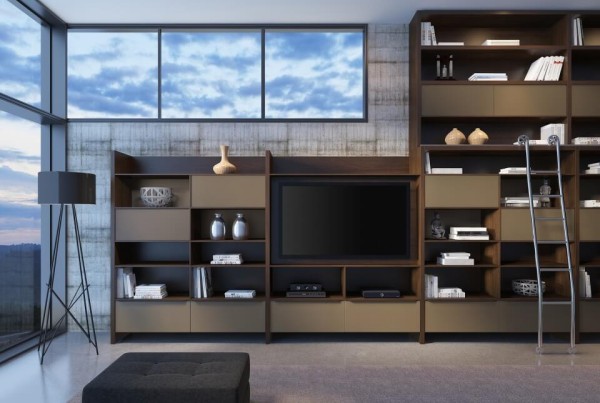 Precioso Móveis - Planejados sala de estar com estante